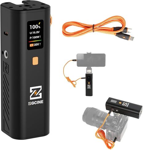 قبضة بطارية صغيرة EACHSHOT ZGCINE ZG-H50، 50 وات في الساعة 14.8 فولت مع شاشة OLED لمنافذ USB-C D-Tap، لإضاءة الفيديو والهواتف المحمولة Gopro ومدونات الفيديو بالفاصل الزمني وتصوير الأفلام المباشرة in Saudi Arabia