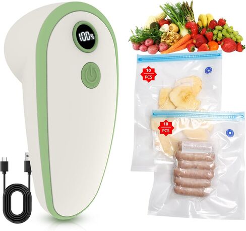 Handheld Vacuum Sealer for Food with 20 Reusable Bags,Portable Rechargeable Powerful Compact Vacuum Sealer Machine for Kitchen & Camping in Saudi Arabia