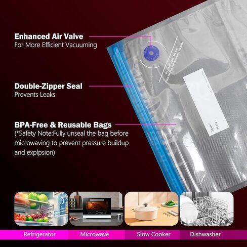 Handheld Vacuum Sealer for Food with 20 Reusable Bags,Portable Rechargeable Powerful Compact Vacuum Sealer Machine for Kitchen & Camping in Saudi Arabia