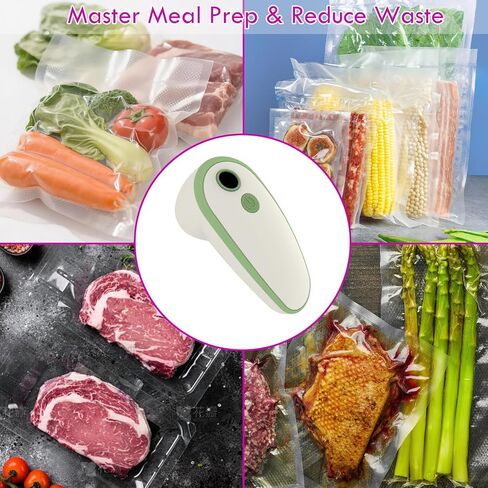 Handheld Vacuum Sealer for Food with 20 Reusable Bags,Portable Rechargeable Powerful Compact Vacuum Sealer Machine for Kitchen & Camping in Saudi Arabia