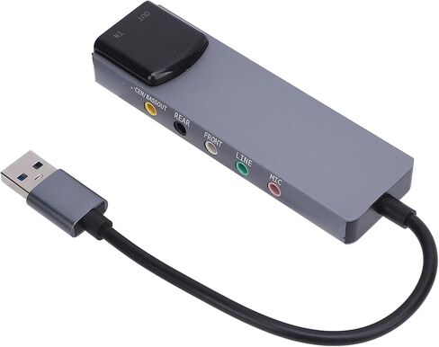 Banapoy بطاقة الصوت الخارجية خلط دعم 7.1 قناة USB محول بطاقة الصوت لـ 98 7 8، اتصالات متعددة الاستخدامات ومريحة لمشاهدة الأفلام in Kuwait