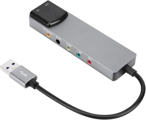 Diyeeni USB External Sound Card, 7.1 USB Surround Sound Card with SPDIF Digital for 5.1 & 7. Surround Systems, Aluminum Body, for Laptop PC in Saudi Arabia