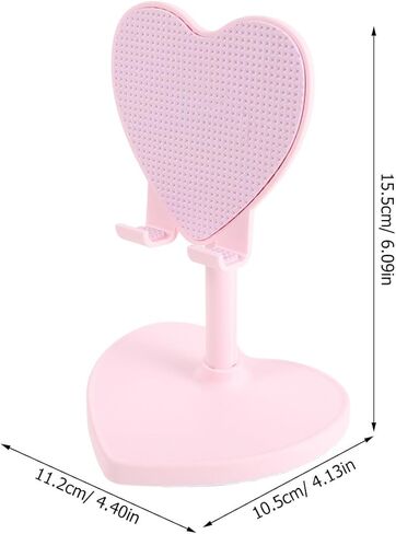 Lurrose Heart Shaped Phone Stand: Adjustable Rotating Desk Holder - Retractable Cell Phone Stand - Rotation Cellphone Holder for All MobilePhones Tablet in Saudi Arabia