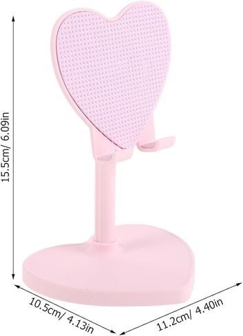 Lurrose Heart Shaped Phone Stand: Adjustable Rotating Desk Holder - Retractable Cell Phone Stand - Rotation Cellphone Holder for All MobilePhones Tablet in Saudi Arabia