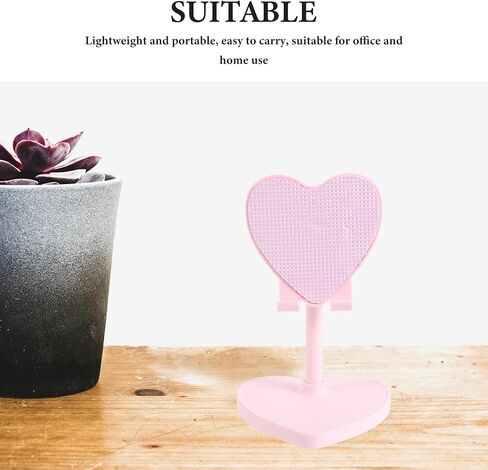 Lurrose Heart Shaped Phone Stand: Adjustable Rotating Desk Holder - Retractable Cell Phone Stand - Rotation Cellphone Holder for All MobilePhones Tablet in Saudi Arabia