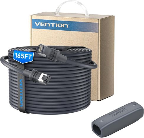 VENTION Starlink Gen 3 Complete Extension Kit: 165ft High-Speed Waterproof Ethernet Cable & IP68 Cable Coupler for Starlink V3/Mini in Saudi Arabia