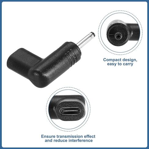 USB C to DC Adapter, 3.0x1.1mm USB C to DC Power Cable Type C Barrel Plug Adapter for Phone Laptop, Black in Saudi Arabia