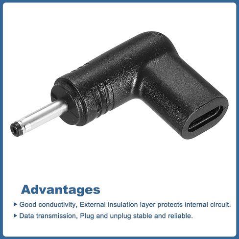 USB C to DC Adapter, 3.0x1.1mm USB C to DC Power Cable Type C Barrel Plug Adapter for Phone Laptop, Black in Saudi Arabia