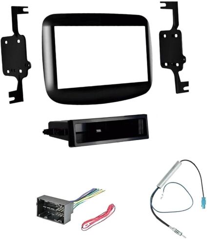 Single Din Car Stereo Install Dash Kit, Wire Harness, and AM/FM Radio Antenna Adapter -Made for Dodge: 2013 2014 2015 2016 Dart -No Factory 8.4" Radio Vehicles in Saudi Arabia