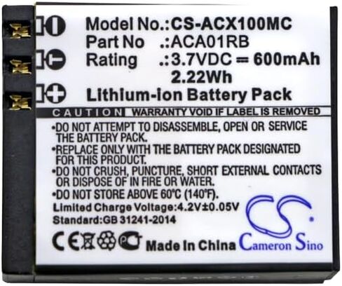 (2-Pack) XSP Battery for ACTIVEON CX, CX Gold, CX HD PN ACA01RB 600mAh in Saudi Arabia
