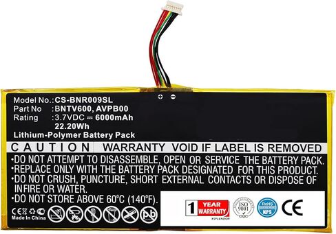 XSP 6000mAh Replacement Battery for Barnes & Noble BNTV600 Nook HD+ Plus Nook HD+9 Ovation Part NO AVPB00 AVPB002-A110-01 BNTV600 GB-S02-308594-0100 Parts Battery Batteries in Saudi Arabia