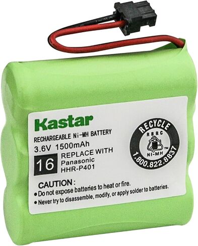Kastar HHR-P401 Ni-MH Battery 3.6V 1500mAh Replacement for HHR-P401, HHR-P401A, PQKK10093, Type 16, KX-TG2400, KX-TG2500, KX-TG2550, KX-TG2560, KX-TG2570, KX-TG2670, KX-TG2680, KX-TG2690 in Saudi Arabia