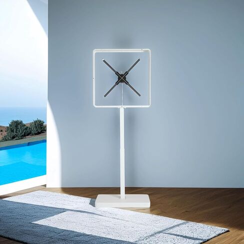 3DHologramFan مع خزانة الملابس، شاشة عرض إعلانية بدقة LED عالية الوضوح مع جهاز تحكم عن بعد بتقنية Bluetooth WiFi، 1500+ مكتبة فيديو للأعمال والبار والهالوين (غطاء حماية معدني مقاس 58 سم) in Kuwait