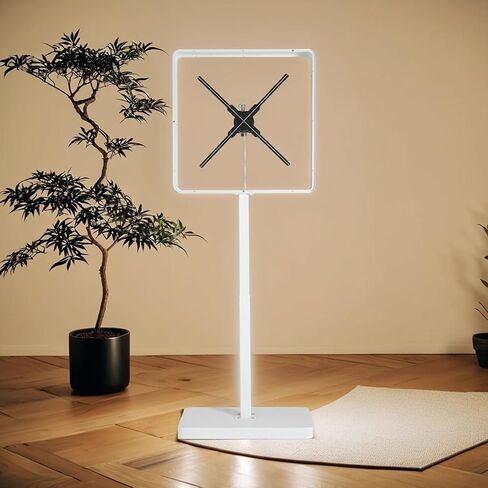 3DHologramFan مع خزانة الملابس، شاشة عرض إعلانية بدقة LED عالية الوضوح مع جهاز تحكم عن بعد بتقنية Bluetooth WiFi، 1500+ مكتبة فيديو للأعمال والبار والهالوين (غطاء حماية معدني مقاس 58 سم) in Kuwait