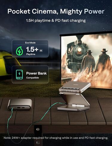 Aurzen ZIP Tri-Fold DLP Ultra-Portable Mini Pocket Projector, Bluetooth 5.4, Screen Mirroring, ToF Zero-Lag Focus, 1.5H Playtime, USB-C Powered, Pico Projector for Travel/Sewing/DIY Crafts, Gold in Saudi Arabia