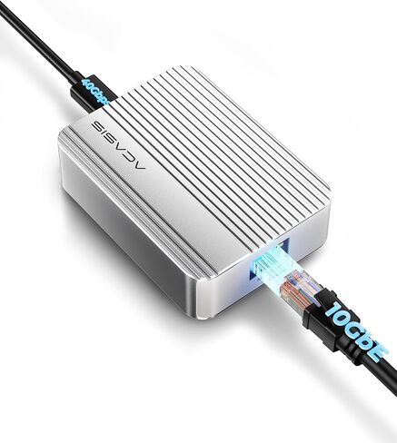 ACASIS USB4 to10gb ethernet Adapter High-Speed USB C to Network Adapter Only Compatible Thunderbolt3/4/USB4 Aluminum10g ethernet Adapter Supports10/5/2.5/1Gbps/100Mb/s for Mac OS/Windows/Linux（Used） in Saudi Arabia