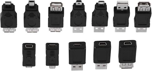 Pack of 12 Pcs Usb2.0 Adapters, B5Pgguwa Multiple Converters Connectors, Plug and Play, Solve Connection Trouble, Backwards Compatible, USB to USB Adapr of 12 Pcs Usb2.0 Adapters, Multiple Converters in Saudi Arabia