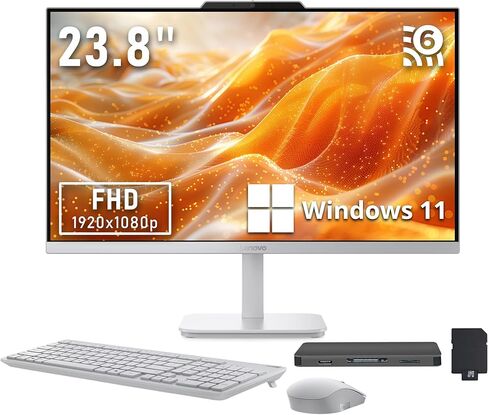 لينوفو A100 23.8 بوصة FHD Business الكل في واحد، معالج Intel N100، ذاكرة وصول عشوائي DDR4 سعة 32 جيجابايت، تخزين 2 تيرابايت (1 تيرابايت SSD+1 تيرابايت مجموعة قاعدة توصيل)، لوحة مفاتيح وماوس، كاميرا عالية الدقة 720 بيكسل، واي فاي 6، ويندوز 11، أبيض in Saudi Arabia