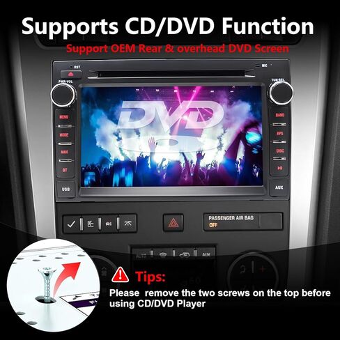 Car Radio Stereo CD DVD Player for Chevrolet Impala Traverse Avalanche GMC Sierra Acadia Yukon Chevy Silverado Tahoe Suburban 2007-2013 with Wireless Carplay Android Auto Navi Backup Cam/SWC in Saudi Arabia