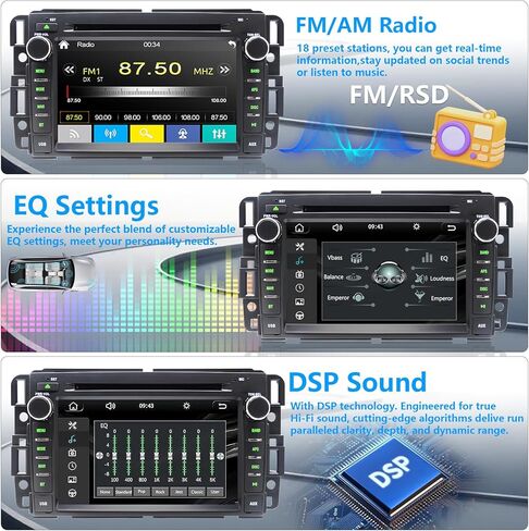 Car Radio Stereo CD DVD Player for Chevrolet Impala Traverse Avalanche GMC Sierra Acadia Yukon Chevy Silverado Tahoe Suburban 2007-2013 with Wireless Carplay Android Auto Navi Backup Cam/SWC in Saudi Arabia