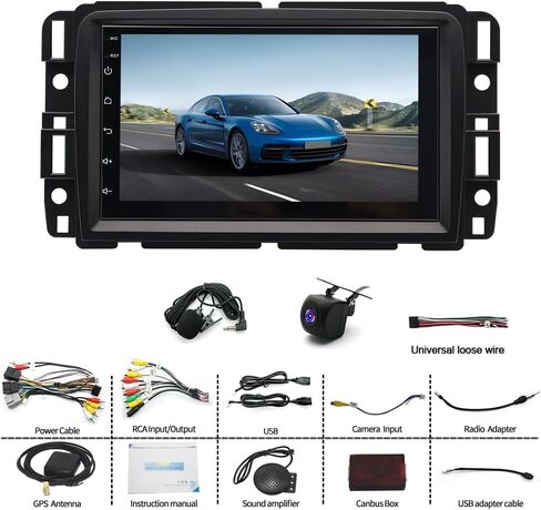 ستيريو سيارة 2+32G 7In لسيارة Chevy Traverse 2013-2017 2016 2015 2014 مع ملاحة GPS مع Carplay مع شاشة لمس تلقائية تعمل بنظام Android وكاميرا احتياطية لمستقبل راديو السيارة in Saudi Arabia