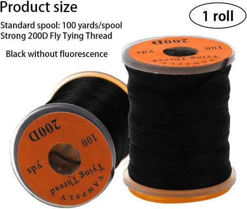 1 Roll Black Strong Fly Tying Thread,Fly Tying Thread Fishing Accessories 100Yard 200D Bass Fishing Hook Line Fly Tying Materials in Saudi Arabia