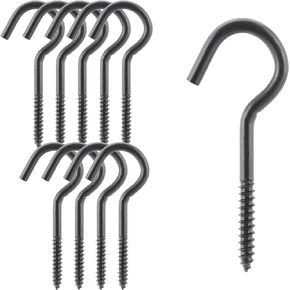 Wright Products Ceiling Hook, 10-Pack, 3.38 inch x .25 inch, Heavy-Duty, Weather Resistant for Indoor or Outdoor Use, for Hanging Plants, Lights, and Decorations - Matte Black