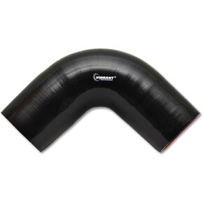 Vibrant Performance Power 2744 Hose Coupler, Silicone, 4ply Aramid Reinforced, 90 degree Elbow, 3.00 in. Inlet I.D, 3.00 in. Outlet I.D, 3.75 in. Leg Length, 3.00 in. CLR, Black, each