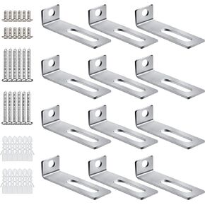 30 Set White Board Mounting Hardware,Whiteboard Hanging Brackets, White Board Installation Kit Includes Hanger Supports, Screws and Expansion Tube for Hanging Whiteboard Office Supplies (38*9.5*12mm)