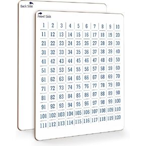 SCRIBBLEDO Dry Erase Number Chart 9"x12" White Board Teacher Student 100 Chart for First Grade Classroom Kid Small Math Practice Whiteboard Kindergarten 1st Grade School Supplies