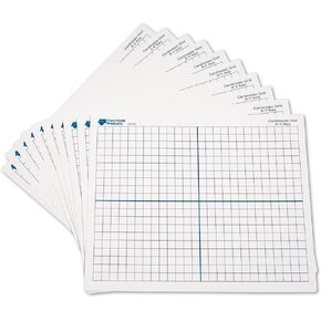 Learning Resources 9"x 11" Double Sided X-Y Axis Dry Erase Mats, Graphing, Math Classroom Accessories, Teaching Aids, Set of 10, Ages 6+