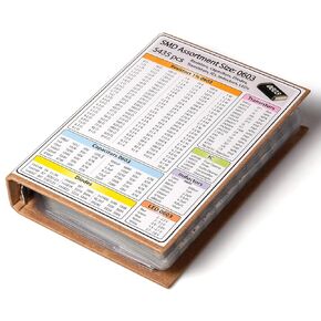 SMD 0603 Resistors, Capacitors, Transistors, Diodes Electronic Components Assortment Book - 5435 pcs (0603 Book)