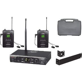 Audio2000'S AWM6309U UHF 100 Selectable Frequency Wireless in-Ear Monitor System with Two Wireless Receivers and a PVC Carrying Case