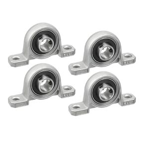 4Pcs KP001 Pillow Block Mounted Ball Bearing 12mm Bore Zinc Alloy Self-Aligning Mounted Flange Pillow Block Bearings for Diameter 12mm Linear Motion Shaft Rod