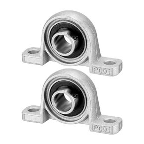 uxcell KP005 Pillow Block Bearing, 25mm Bore Diameter, Zinc Alloy/Chrome Steel, Set Screw Lock (Pack of 2)