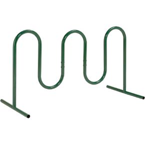 Global Industrial Wave Bike Rack, Green, Flange Mount, 7-Bike Capacity