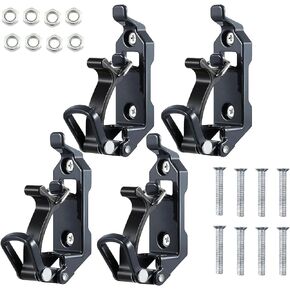 4pcs Shovel Mount for Roof Rack, Metal Rubber Clamps Quick Fist Clamp Mounting Kit, Quick Release Axe Holder Mount Kit Car Accessories for Roof Rack, Boats(Black)