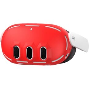غطاء أمامي لسماعات الرأس غطاء من السيليكون متوافق مع ملحقات Oculus/Meta Quest 3، واقي هيكل سماعة رأس الواقع الافتراضي مقاوم للصدمات ومقاوم للسقوط وتبديد الحرارة أرجواني نجمي