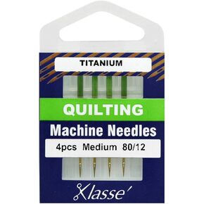 Klasse Titanium Quilting Needles, Size 80/12, 1 Pack, 4pcs, AA5106.T