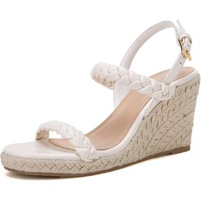 صنادل إسبادريل النسائية ذات الكعب العالي وحزام الكاحل المضفر بإبزيم مفتوح من الأمام أحذية صيفية للحفلات in Kuwait