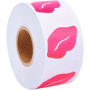 Sunmns Lip Stickers, Perforated Self Adhesive Kisses Sticker, 1 Rolls, 500 Pieces, Rose