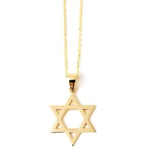 Star of David Necklace in 14K Solid Gold | 14k Gold Star Pendant Necklace for Women | Celestial Jewelry, 18"