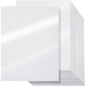500 Sheets White Shimmer Cardstock 8.5 x 11 Inch White Shimmer Paper Metallic Paper Pearl Cardstock 80lb 230gsm Double Sided Printer Paper for Weddings Birthdays Craft Certificates DIY Cards