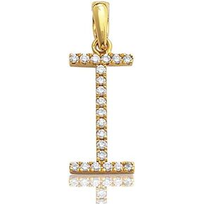 14K Yellow Gold 0.12-0.20 (ctw) Diamond Mini Letter Initial Pendant (A to Z)