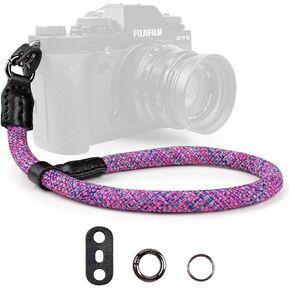 Rope Camera Wrist Strap,Camera Hand Strap Compatible with A6400 A6000 A7 IV,for Fujifilm X100V for Nikon Zf Z30 for Canon EOS R6 R7 R8 R10 Camera Wrist Straps for dslr - Black