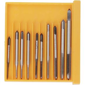 10 Pcs Micro Taps for Clocks and Watches Tapping,Mini Spiral Flute Taps Machine Tap Sets Metric Straight Flute Coarse Thread Design, M1 M1.2 M1.4 M1.6 M1.7 M1.8 M2 M2.5 M3 M3.5