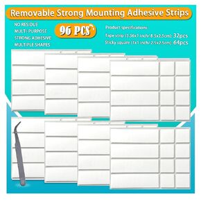 Birllaid Double Sided Tape, Removable, Strong Mounting Adhesive Tape for Hanging Picture Poster Decorations, Multipurpose