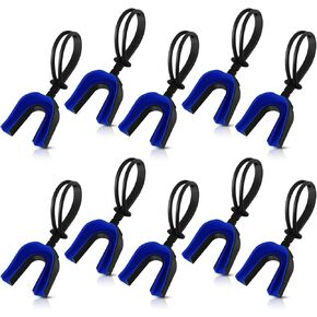 Dunzy 10 Pcs Strapped Mouth Guard Sports Mouthguard with Strap Adult Youth Kids Football Mouthpiece Mouth Protector for Boxing Basketball Lacrosse Hockey Taekwondo (Black,Youth)