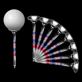 Golf Tees 3 1/4'' Plastic Golf Tees with Big Cup 50pcs USA American Flag Golf Tees Unbreakable Golf Tees Transparent Reduce Side Spin and Friction Long Golf Tees Golf Accessories for Men