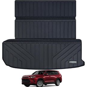 حصيرة صندوق السيارة الكبيرة لسيارة Toyota Grand Highlander لعام 2024 وتناسب Lexus TX، ملحقات بطانة البضائع TPE لجميع الأحوال الجوية، بطانات شحن خلفية مقاومة للماء سهلة التنظيف لسيارة Toyota Grand Highlander